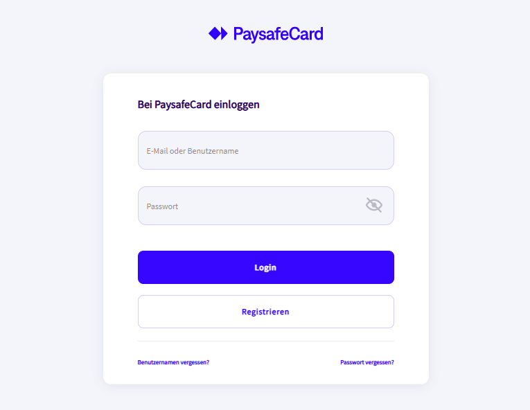 Paysafecard einloggen