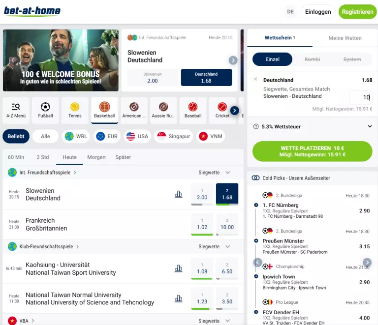 bet-at-home wettmärkte sport