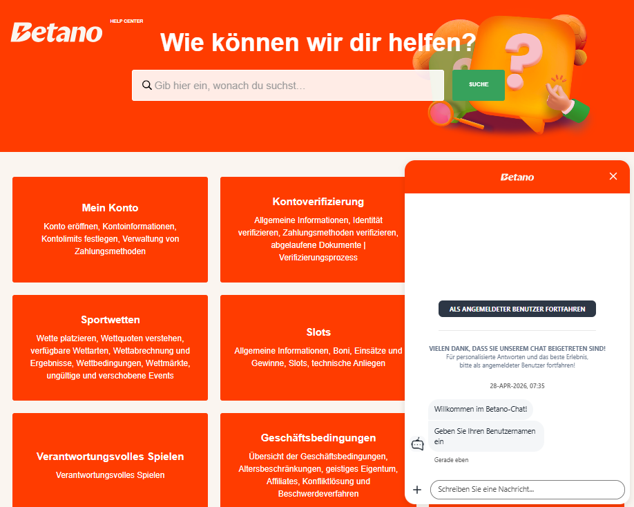betano support