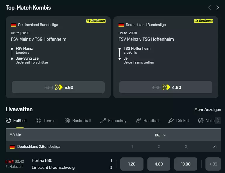 dazn bet quoten