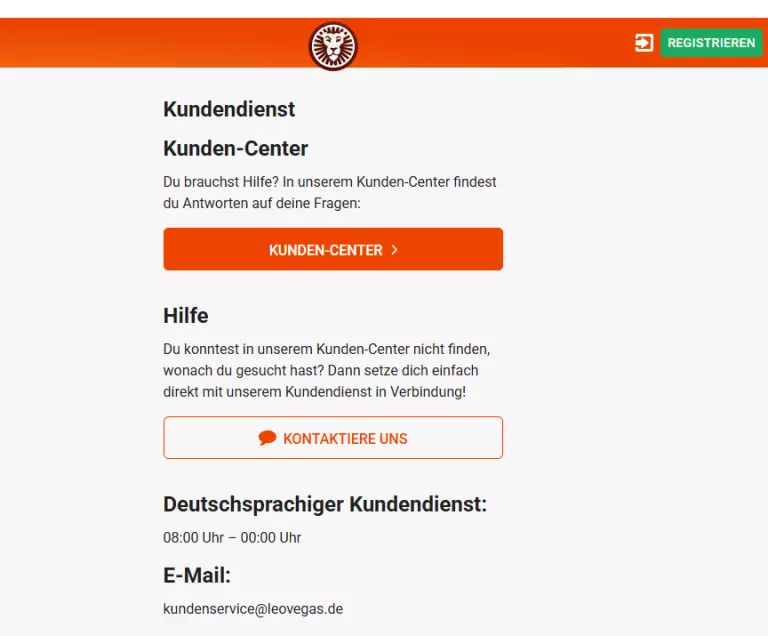 leovegas sportwetten support